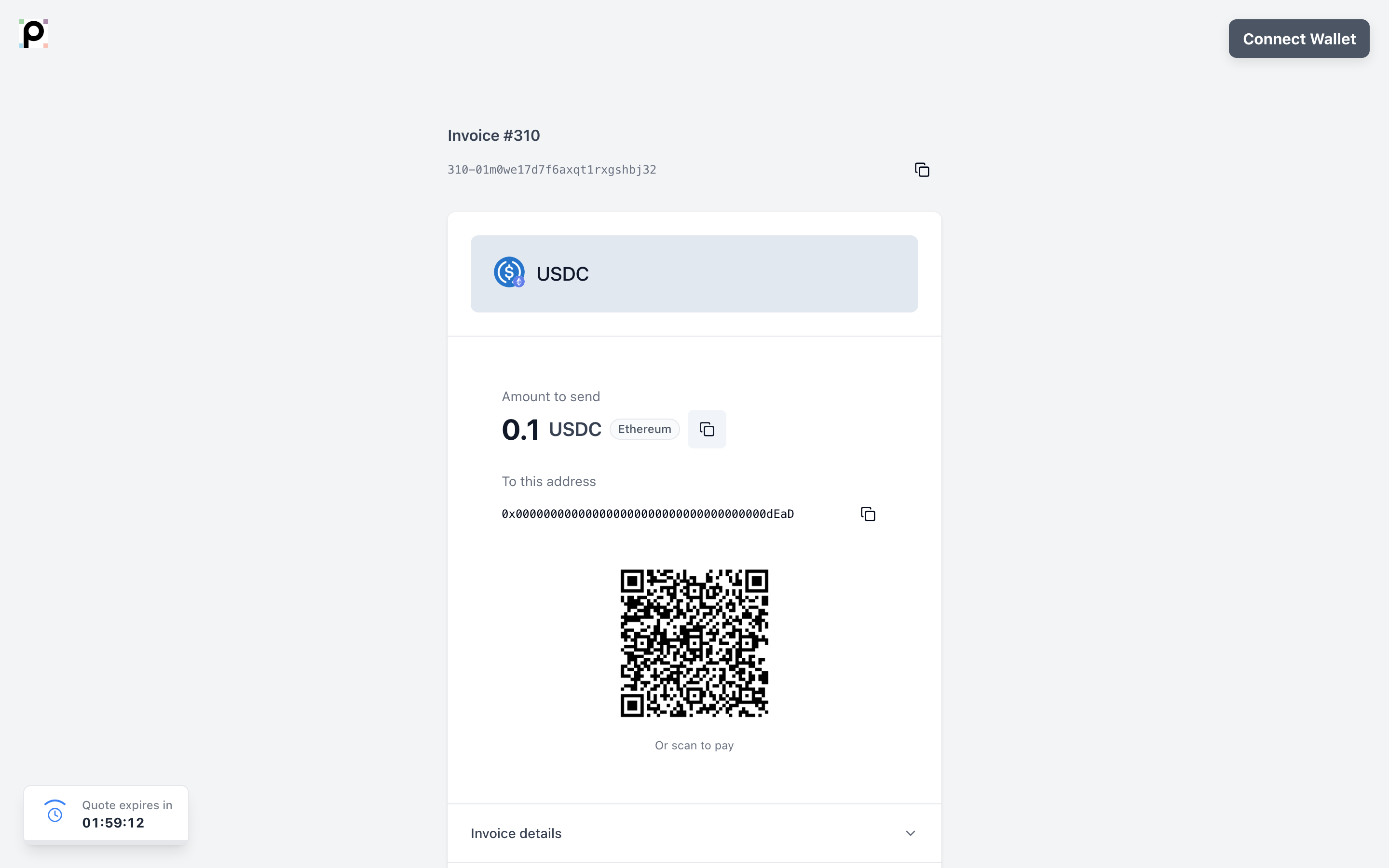 Invoice payment: the client view — /pay/{order-id}